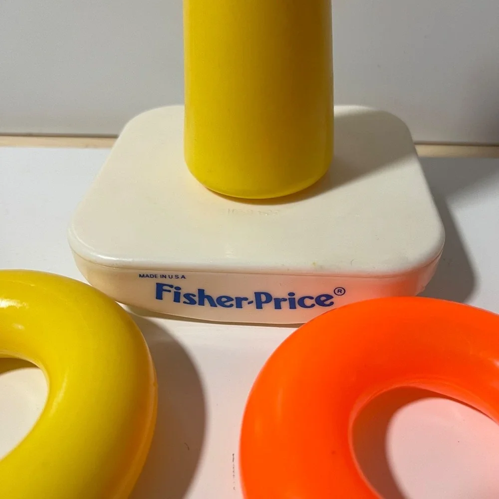 Vintage Fisher Price Rock A Stack Ring Stack Game 80's Complete Clean‎